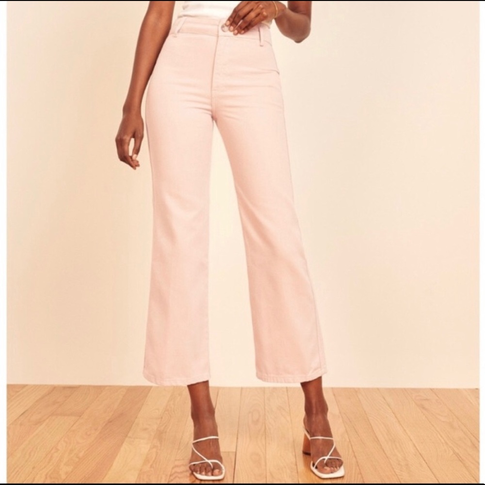 Reformation Wide Leg Marine Jeans Dusty Rose
